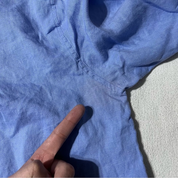 John Mark Women's Large Blue Top Tunic 100% Linen‎ - Picture 9 of 10